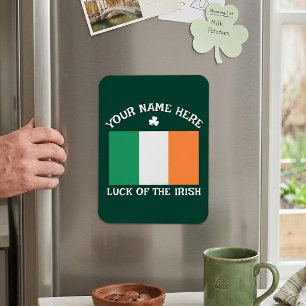 St. Patrick's Day Ierland Vlag Aangepaste Naam Sha Magneet