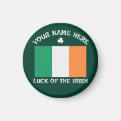St. Patrick's Day Ierland Vlag Aangepaste Naam Sha Magneet (Voorkant)