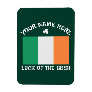 St. Patrick's Day Ierland Vlag Aangepaste Naam Sha Magneet