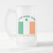 St. Patrick's Day Ierland Vlag Aangepaste Naam Sha Matglas Bierpul (Links)