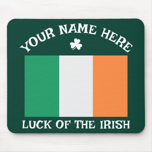 St. Patrick's Day Ierland Vlag Aangepaste Naam Sha Muismat (Voorkant)