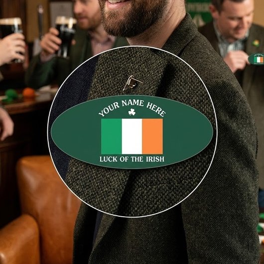 St. Patrick's Day Ierland Vlag Aangepaste Naam Sha Naambadge