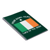 St. Patrick's Day Ierland Vlag Aangepaste Naam Sha Notitieboek (Rechterzijde)