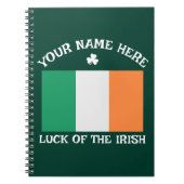 St. Patrick's Day Ierland Vlag Aangepaste Naam Sha Notitieboek (Voorkant)
