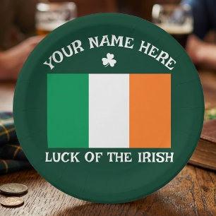 St. Patrick's Day Ierland Vlag Aangepaste Naam Sha Papieren Bordje