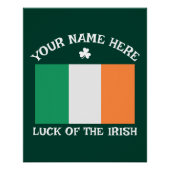 St. Patrick's Day Ierland Vlag Aangepaste Naam Sha Perfect Poster (Voorkant)