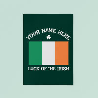 St. Patrick's Day Ierland Vlag Aangepaste Naam Sha