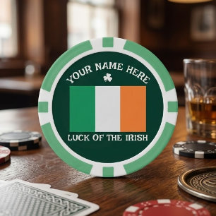 St. Patrick's Day Ierland Vlag Aangepaste Naam Sha Poker Chips