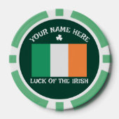 St. Patrick's Day Ierland Vlag Aangepaste Naam Sha Poker Chips (Voorkant)