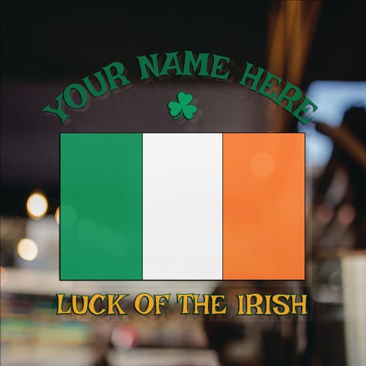 St. Patrick's Day Ierland Vlag Aangepaste Naam Sha Raamsticker