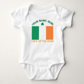 St. Patrick's Day Ierland Vlag Aangepaste Naam Sha Romper (Voorkant)