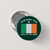 St. Patrick's Day Ierland Vlag Aangepaste Naam Sha Ronde Button 3,2 Cm (Voorkant /achterkant)