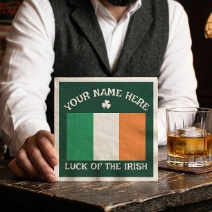 St. Patrick's Day Ierland Vlag Aangepaste Naam Sha Servet