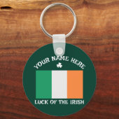 St. Patrick's Day Ierland Vlag Aangepaste Naam Sha Sleutelhanger (Achterkant)