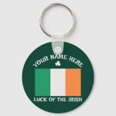 St. Patrick's Day Ierland Vlag Aangepaste Naam Sha Sleutelhanger (Achterkant)