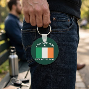 St. Patrick's Day Ierland Vlag Aangepaste Naam Sha Sleutelhanger