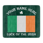 St. Patrick's Day Ierland Vlag Aangepaste Naam Sha Snijplank (Voorkant)