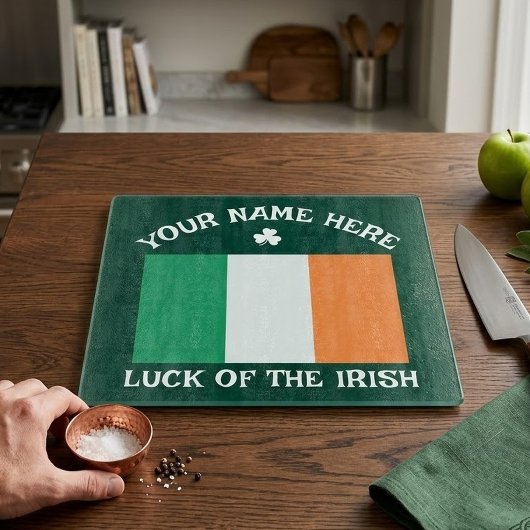 St. Patrick's Day Ierland Vlag Aangepaste Naam Sha Snijplank