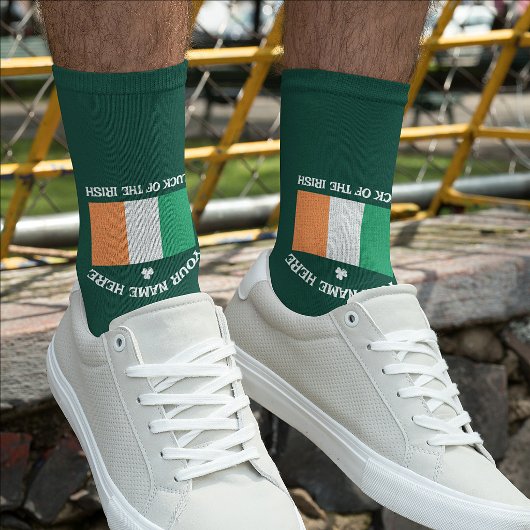 St. Patrick's Day Ierland Vlag Aangepaste Naam Sha Sokken