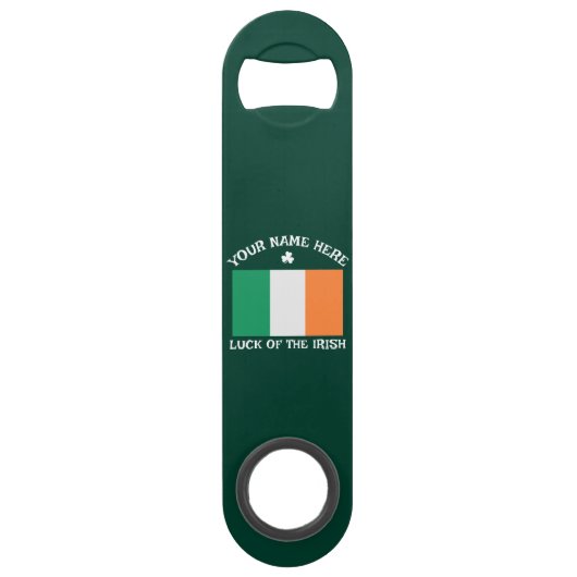 St. Patrick's Day Ierland Vlag Aangepaste Naam Sha Speed Flessenopener (Voorkant)