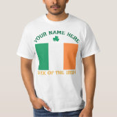 St. Patrick's Day Ierland Vlag Aangepaste Naam Sha T-shirt (Voorkant)