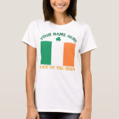 St. Patrick's Day Ierland Vlag Aangepaste Naam Sha T-shirt (Voorkant)
