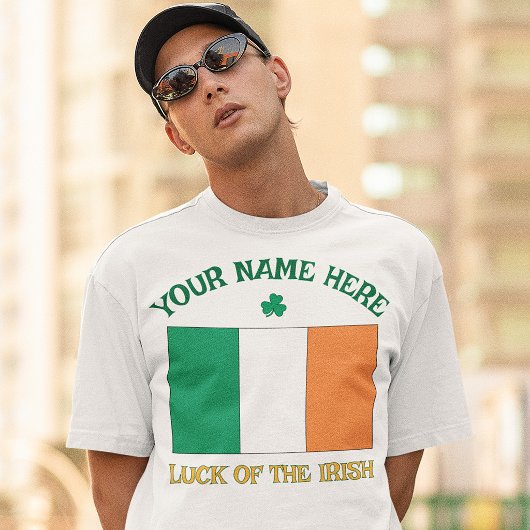 St. Patrick's Day Ierland Vlag Aangepaste Naam Sha T-shirt