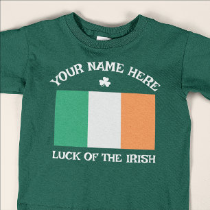 St. Patrick's Day Ierland Vlag Aangepaste Naam Sha T-shirt