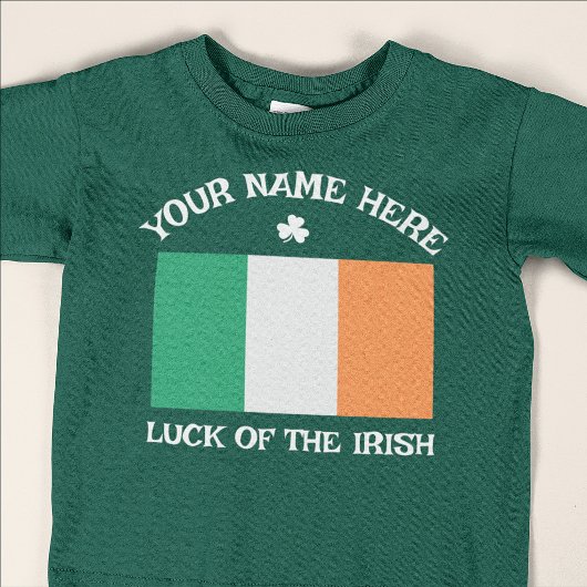 St. Patrick's Day Ierland Vlag Aangepaste Naam Sha T-shirt