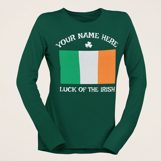 St. Patrick's Day Ierland Vlag Aangepaste Naam Sha T-shirt