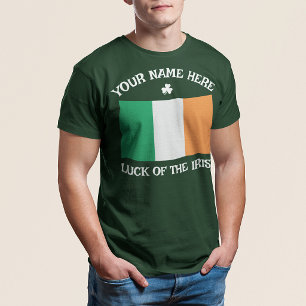 St. Patrick's Day Ierland Vlag Aangepaste Naam Sha T-shirt