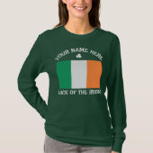 St. Patrick's Day Ierland Vlag Aangepaste Naam Sha T-shirt (Voorkant)