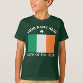 St. Patrick's Day Ierland Vlag Aangepaste Naam Sha T-shirt (Voorkant)
