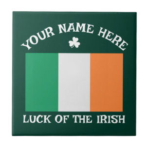 St. Patrick's Day Ierland Vlag Aangepaste Naam Sha Tegeltje