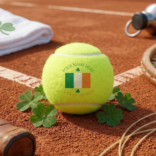 St. Patrick's Day Ierland Vlag Aangepaste Naam Sha Tennisballen