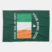 St. Patrick's Day Ierland Vlag Aangepaste Naam Sha Theedoek (Horizontaal)