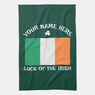 St. Patrick's Day Ierland Vlag Aangepaste Naam Sha Theedoek
