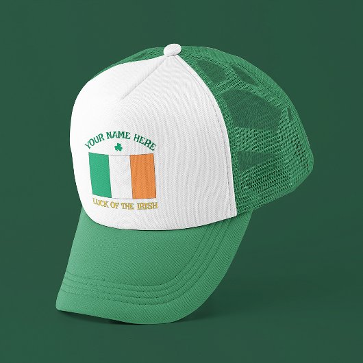 St. Patrick's Day Ierland Vlag Aangepaste Naam Sha Trucker Pet
