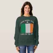 St. Patrick's Day Ierland Vlag Aangepaste Naam Sha Trui (Voorkant volledig)