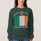 St. Patrick's Day Ierland Vlag Aangepaste Naam Sha Trui (Voorkant)