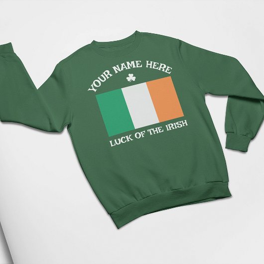 St. Patrick's Day Ierland Vlag Aangepaste Naam Sha Trui