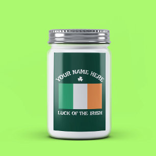 St. Patrick's Day Ierland Vlag Aangepaste Naam Sha Voedselcontainer Etiket