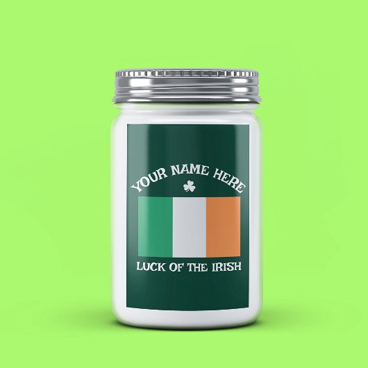 St. Patrick's Day Ierland Vlag Aangepaste Naam Sha Voedselcontainer Etiket