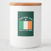 St. Patrick's Day Ierland Vlag Aangepaste Naam Sha Voedselcontainer Etiket (Voorkant)