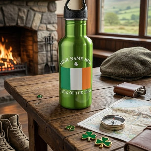 St. Patrick's Day Ierland Vlag Aangepaste Naam Sha Waterfles