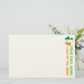 St. Patrick's Day Ierland Vlag Klaver Aangepaste N Briefpapier (Staand voorkant)