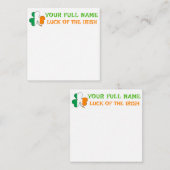 St. Patrick's Day Ierland Vlag Klaver Aangepaste N Notitiekaartje (Voorkant / Achterkant)