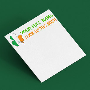 St. Patrick's Day Ierland Vlag Klaver Aangepaste N Notitiekaartje