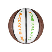 St. Patrick's Day Ierland Vlag Shamrock Aangepaste Basketbal (Verticaal)