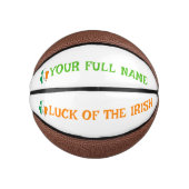St. Patrick's Day Ierland Vlag Shamrock Aangepaste Basketbal (Voorkant)
